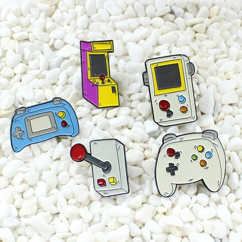 Retro Game Console Controller Enamel Pins Alloy Badges For Backpack Jacket Decor Jewelry Gifts For Gamers Accessories