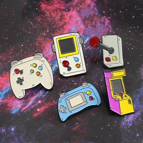 Retro Game Console Controller Enamel Pins Alloy Badges For Backpack Jacket Decor Jewelry Gifts For Gamers Accessories