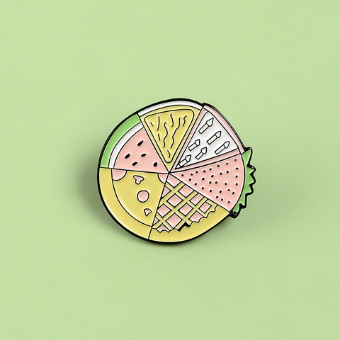 Kreative Cartoon Pizza Emaille Pin Mehrgeschmacks Lebensmittelplatte Legierung Abzeichen Mode Brosche Für Kleidung Tasche Rucksack Schmuck