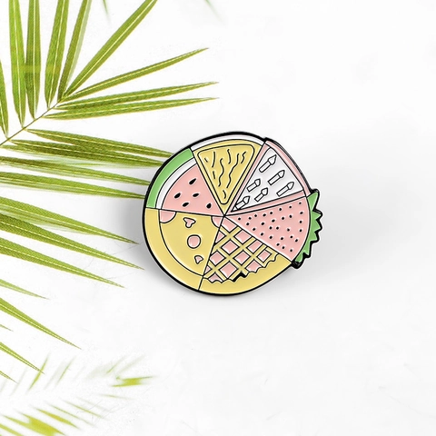 Kreative Cartoon Pizza Emaille Pin Mehrgeschmacks Lebensmittelplatte Legierung Abzeichen Mode Brosche Für Kleidung Tasche Rucksack Schmuck