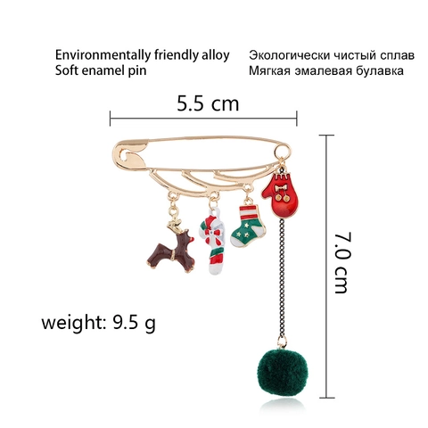 Weihnachten Cartoon Legierung Brosche Emaille Weihnachtsmann Rentier Baum Tropföl Anstecknadeln Mit Bommel Festlicher Schmuck Geschenke