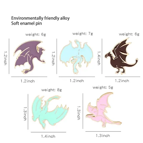 Cartoon Fliegender Drache Emaille Pin Kreative Legierung Brosche Bunte Mythische Drachen Abzeichen Für Kleidung Rucksack Schmuck Geschenk