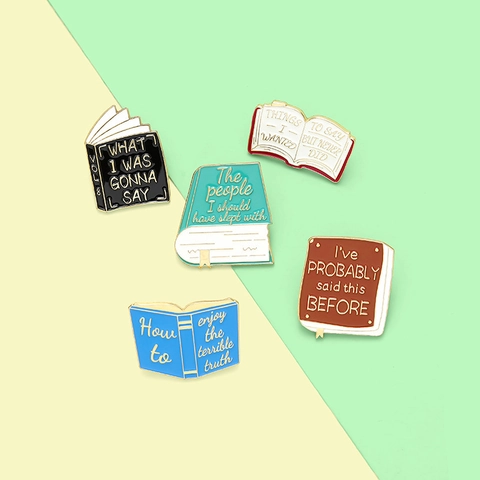 Creative Book Enamel Pin Alloy Drip Oil Brooch For Reading Lovers Bookworm Gift Literary Accessory Jacket Backpack Decoration