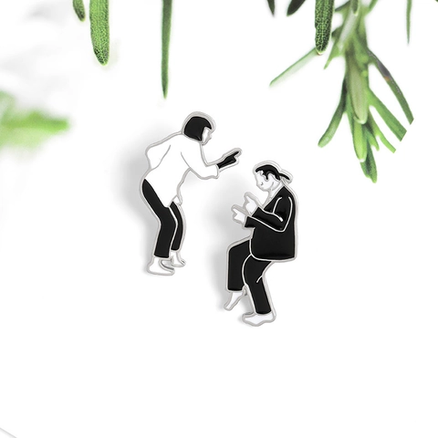 Broche de Esmalte de Personaje Bailando de Película Clásica Pin de Solapa de Aleación Silueta Joyería de Moda para Hombres Mujeres Regalo