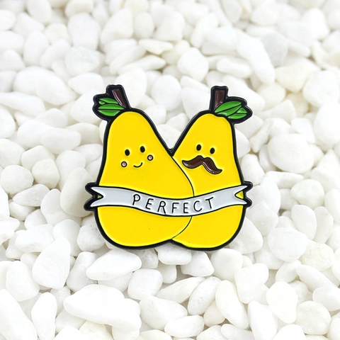 Cartoon Paar Birne Emaille Pin Perfect Pair Frucht Brosche Süße Legierung Abzeichen Für Rucksack Kleidung Dekor Geschenk