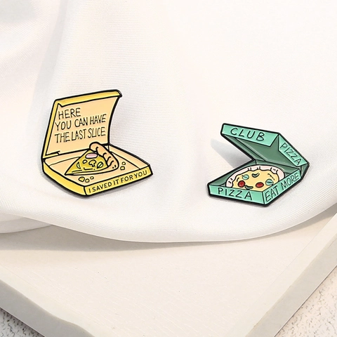 Funny Cartoon Pizza Enamel Pin Alloy Food Badge Brooch For Clothing Backpack Decoration Jewelry For Friends Gift