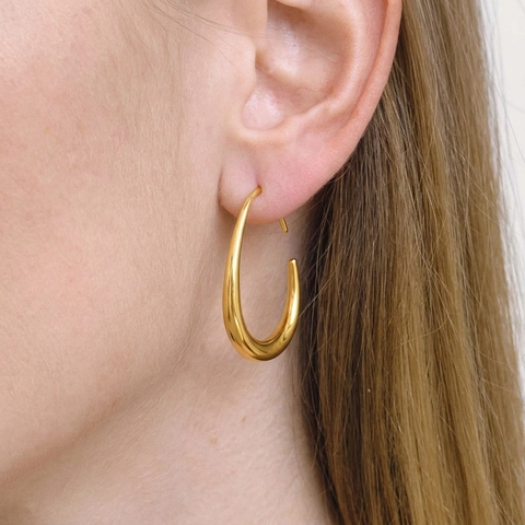 Moderne U-Förmige Creolen Aus Edelstahl Hochglanzpoliert Wasserdicht Hypoallergen Geometrischer Minimalistischer Schmuck Für Damen