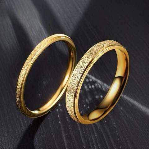 Anello Opaco in Acciaio al Titanio Minimalista per Donna Lusso Leggero Semplice Anello a Fascia Oro Argento Oro Rosa Nero Gioielli Regalo