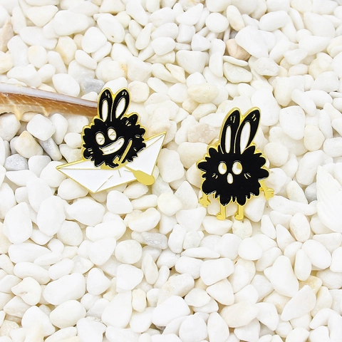 Cartoon Roetmannetje Konijnenoor Legering Emaille Broche Speld Voor Kleding Tas Decoratie Schattige Japanse Stijl Badge Sieraden Cadeau