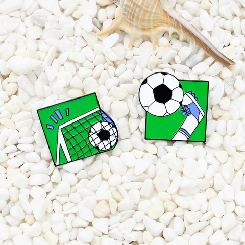 Broche de Esmalte de Fútbol de Dibujos Animados de Aleación Portería de Fútbol Zapato Deportivo Insignia para Decoración Mochila Ropa Regalo Hombre Mujer Niños