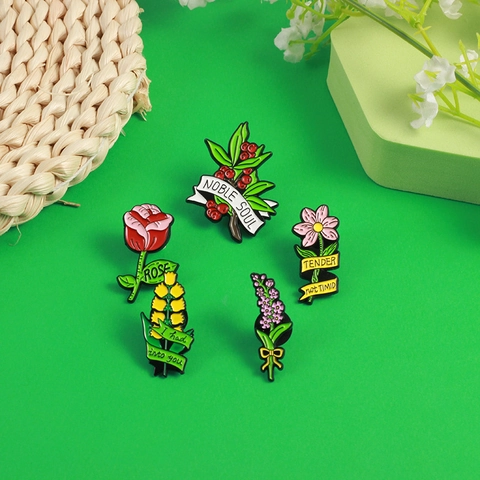 Vintage Legierung Emaille Blume Brosche Pin Bunte Botanische Rose Abzeichen Accessoire Für Damen Kleidung Taschen Deko