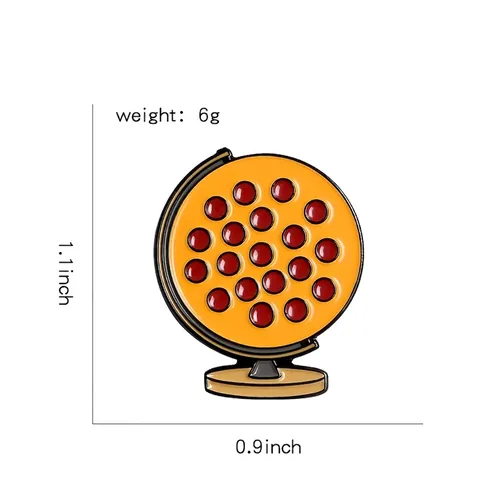 Spilla Creativa in Smalto Globo Pizza Distintivo Divertente Strumento Didattico in Lega di Zinco per Zaino Abbigliamento Unisex Regalo