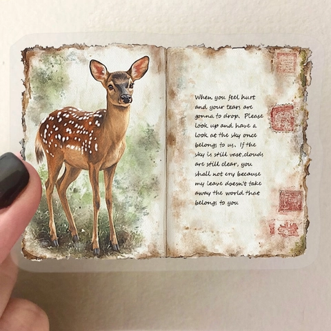 Adesivi Trasparenti in PET Acquerello Vintage per Scrapbooking Journaling Fai da Te Artigianato Impermeabili Retro Piante