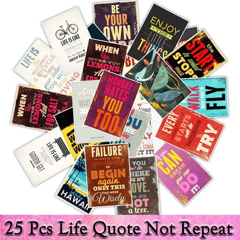Inspirerende Engelse Citaten Stickers Waterdicht PVC Zelfklevende Decals Voor Laptop Koffer Auto Motor Retro Decoratie