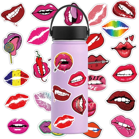 Lippen Graffiti Aufkleber Wasserdicht PVC Decals Für Laptop Koffer Gitarre Damen DIY Dekoration Pop Art Stil Zubehör