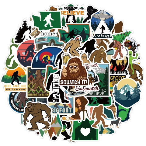 Bigfoot Sasquatch Adesivi Impermeabili per Laptop Valigia Chitarra Skateboard Outdoor Avventura Bigfoot Graffiti Decalcomanie