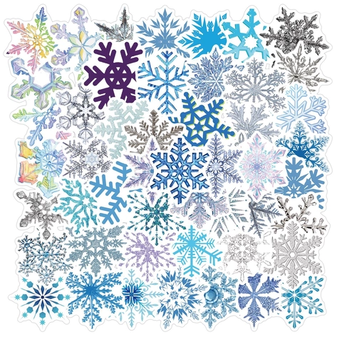Schneeflocke Aufkleber Wasserdicht PVC Deko Sticker Für Laptop Gepäck Gitarre iPad Winter Weihnachten Thema Dekoration
