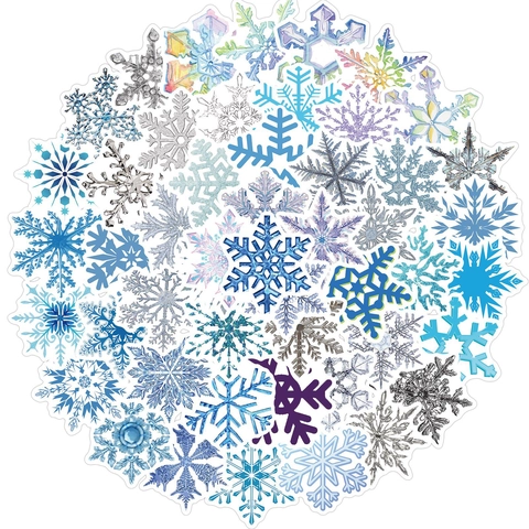 Schneeflocke Aufkleber Wasserdicht PVC Deko Sticker Für Laptop Gepäck Gitarre iPad Winter Weihnachten Thema Dekoration