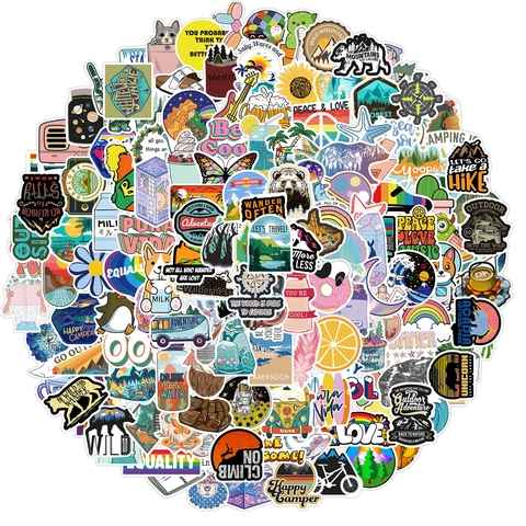 Cartoon Graffiti Stickers Waterproof PVC Decals For Luggage Laptop Guitar Water Bottle Skateboard DIY Decorative Stickers