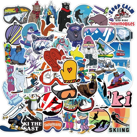 Wasserdichte Skifahren Graffiti Aufkleber Für Laptop Gepäck Skateboard Wintersport Vinyl Aufkleber DIY Dekoration