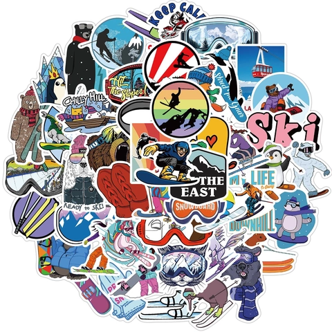 Wasserdichte Skifahren Graffiti Aufkleber Für Laptop Gepäck Skateboard Wintersport Vinyl Aufkleber DIY Dekoration