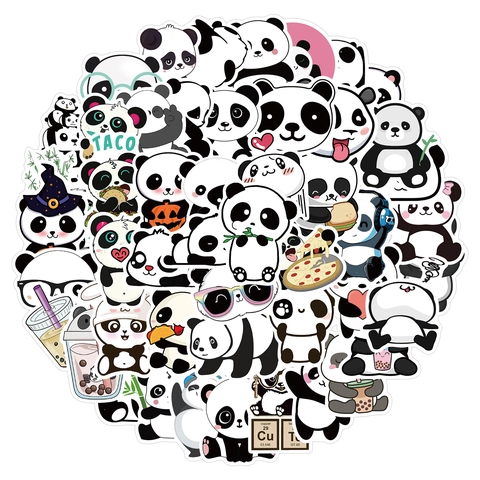 Pegatinas de Graffiti de PVC Impermeables de Panda Gigante de Dibujos Animados Para Portátil Equipaje Guitarra Skateboard Pegatinas Decorativas Mate