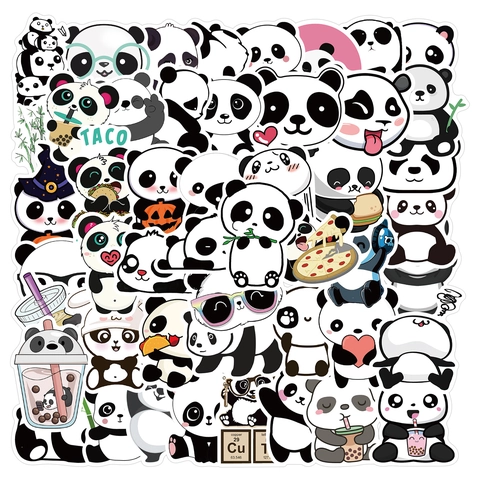 Pegatinas de Graffiti de PVC Impermeables de Panda Gigante de Dibujos Animados Para Portátil Equipaje Guitarra Skateboard Pegatinas Decorativas Mate