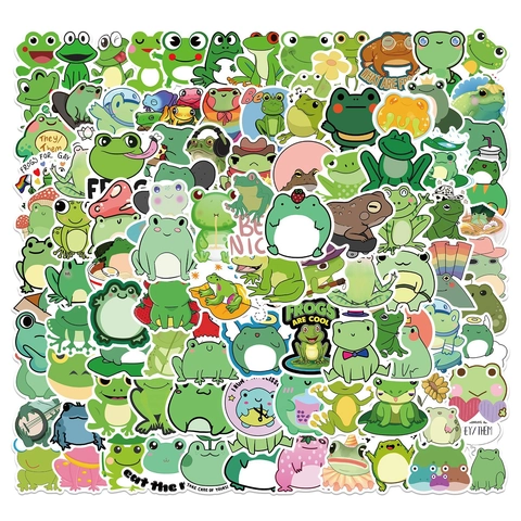 Cartone Animato Rana Adesivi Impermeabile PVC Graffiti Decals Per Laptop Valigia Chitarra Skateboard Decorativi Assortiti Vinile Adesivi