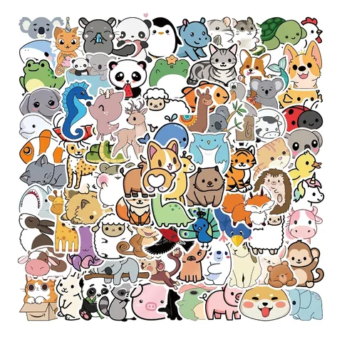 Adesivi Impermeabili di Animali Cartoni Animati per Valigia Laptop Bottiglia d'Acqua Chitarra Skateboard Decalcomanie Graffiti