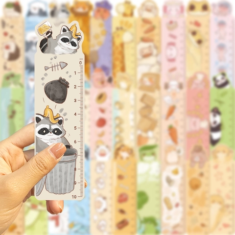 Cartoon Tier Papier Lesezeichen Mit Lineal Skala Süße Illustration Seite Marker Für Studenten Lesen DIY Journaling Schreibwaren