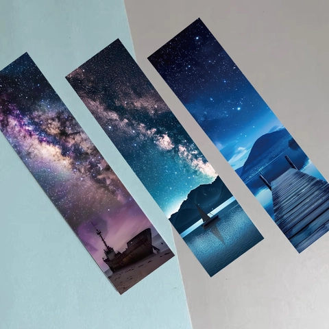Segnalibro in Carta Artistica Serie Wandering Stars Per Decorazione Fai Da Te Diario Galassia Paesaggio Naturale