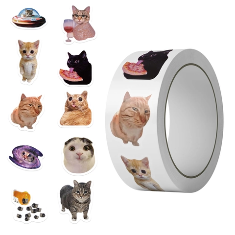Leuke Cartoon Kat Zelfklevende Etikettenstickers Voor Kinderen Beloning Dagboek Schrijfwaren Decoratie