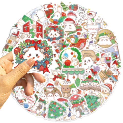 Adesivi Cartoon Fantasma di Natale Impermeabile PVC Vinile Decalcomanie per Laptop Valigia Skateboard Chitarra Decorazione