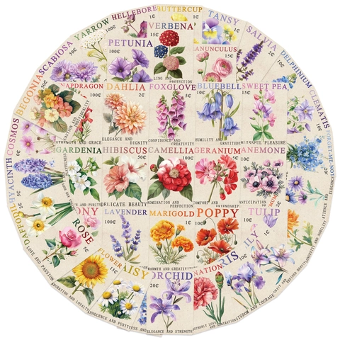 Adesivi Botanici Vintage Fiori in PVC Impermeabili per Scrapbooking Laptop Valigia Diario Decorativi in Stile Francobollo Floreale