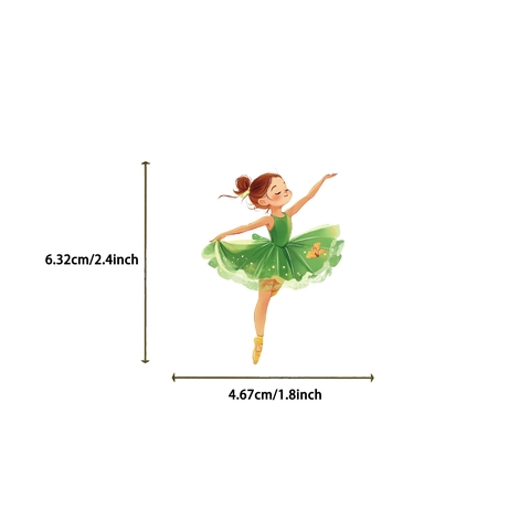 Confezione da 50 Pezzi Adesivi Ballerina Girl in PET Impermeabili Decorativi Estetici in Stile Acquerello per Scrapbooking DIY Diario Laptop