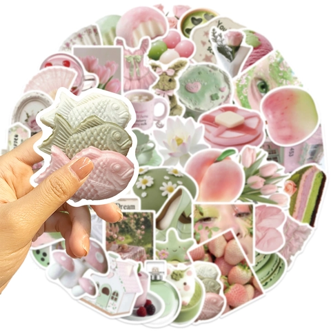 50 Stk Frühsommer Mädchen Traum Cartoon Aufkleber Wasserdicht PVC Deko Sticker Für Tagebuch Laptop Gitarre Koffer DIY Aufkleber