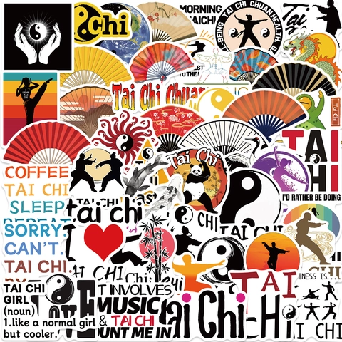 Adesivi Graffiti Cultura Tai Chi per Laptop Chitarra Bagaglio Impermeabile PVC Yin Yang Panda Stile Cinese DIY Decalcomanie