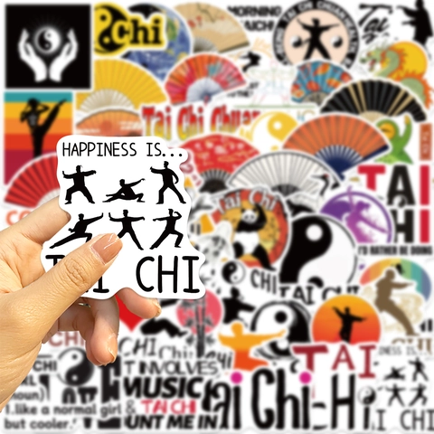 Adesivi Graffiti Cultura Tai Chi per Laptop Chitarra Bagaglio Impermeabile PVC Yin Yang Panda Stile Cinese DIY Decalcomanie