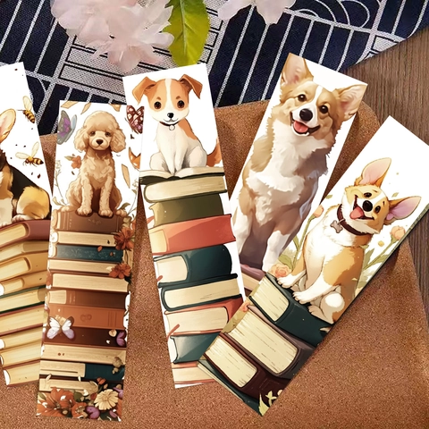 Cartoon Hund Lesezeichen Künstlerische Süße Illustration Tier Muster Weißer Karton Buchmarken Für Lesen Studenten Büro Geschenk
