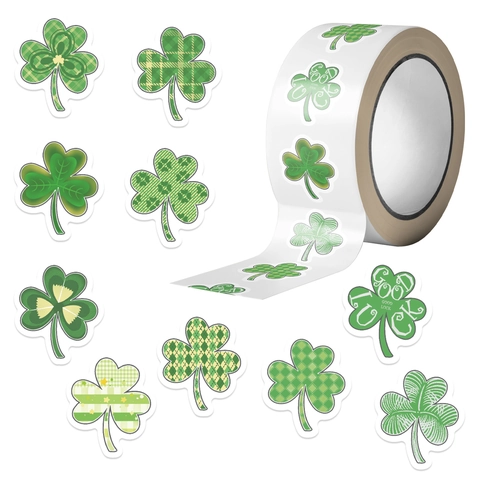 St Patrick's Day Adesivi Trifoglio Verde Decalcomanie per Sigillo Busta Scrapbooking Trifoglio Portafortuna Decorazioni Festa