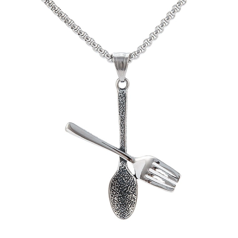 Roestvrij Staal Lepel Vork Gekruiste Hanger Ketting Retro Bestek Ontwerp Hanger Zonder Ketting Industrieel Sieraden
