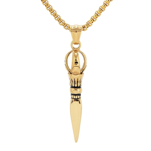 Vintage Stainless Steel Buddhist Phurba Vajra Pestle Pendant For Men Women Gothic Religious Amulet Charm Ethnic Jewelry
