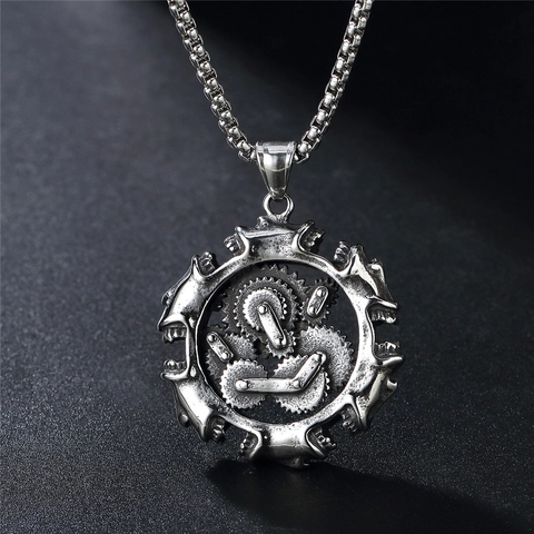 Steampunk Mechanical Gear Pendant Only Without Chain Retro Titanium Stainless Steel Industrial Style Men Jewelry