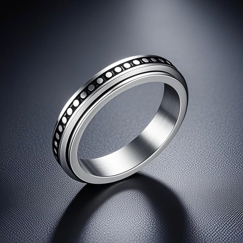 Bague d'Anxiété Spinner en Acier Inoxydable pour Femmes Hommes Bande Fidget de Soulagement Rotative Étoile Lune Marguerite Cœur Chiffre Romain Bijoux