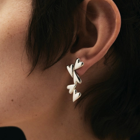 Orecchini A Lobo Cuore Acciaio Inossidabile Bicolore Oro Argento Impermeabile Ipoallergenico Gioielli Moda Per Donna