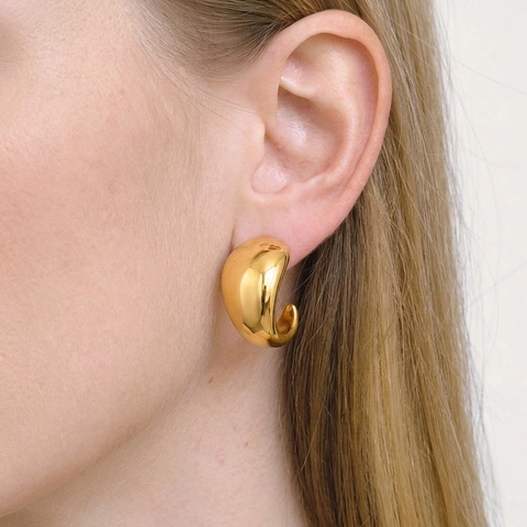 Boucles D'oreilles Puces Goutte D'eau Minimalistes Acier Inoxidable 304 Plaqué Or PVD Étanche Bijoux Géométriques Femmes