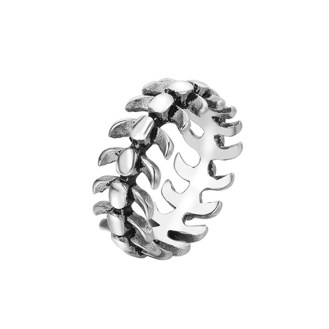 Anello Punk Gothic a Forma di Osso Spinale per Uomo in Acciaio al Titanio Fascia Scheletro Gioielli Retro Vintage