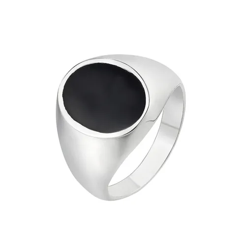 Anello Sigillo da Uomo Minimalista in Acciaio al Titanio Colla a Goccia Geometrico Anello a Fascia Larga Oro Argento Gioielli