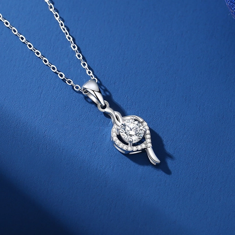 S925 Sterling Silver Heart Pendant Necklace For Women Moissanite Zirconia Inlaid Clavicle Chain Jewelry Valentine Gift