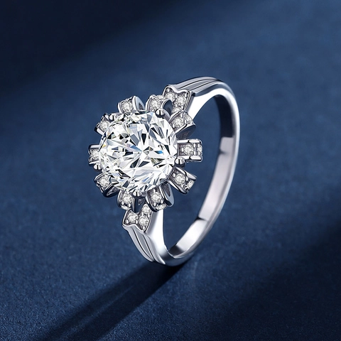 Luxus 925 Sterlingsilber Moissanit Ring Für Damen Krone Lotus Knospe Eingelegt Zirkonia Hochzeit Verlobungsring Schmuck